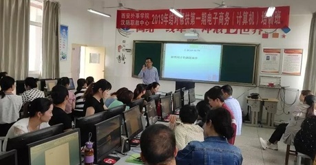 西安外事学院与汉阴县职教中心2019结对帮扶电子商务培训班开班 计算机技术培训启动